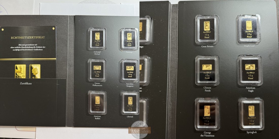  Solomon Islands Most Famous Bullion 12x 10$ Goldbarren 2022 div. Motive MM-Frankfurt Feingold: 6g   