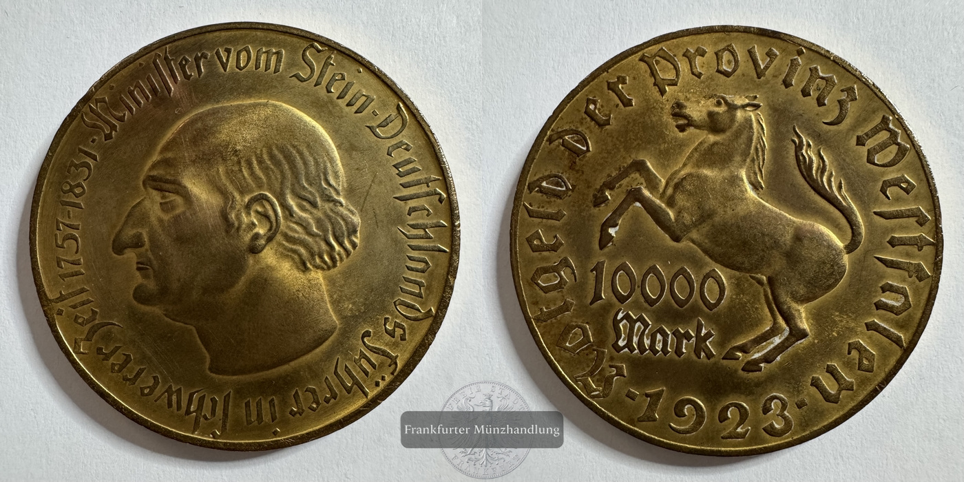  Westfalen Notgeld 10000 Mark  1923  FM-Frankfurt  Gewicht: 32,93g   