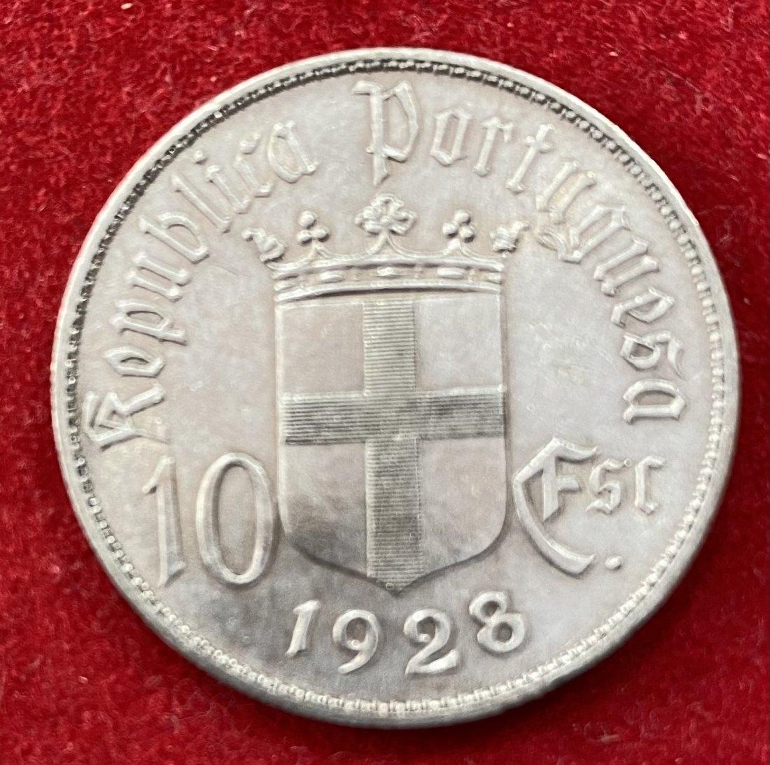  PORTUGAL  - 10 ESCUDOS - 1928 - SILVER   