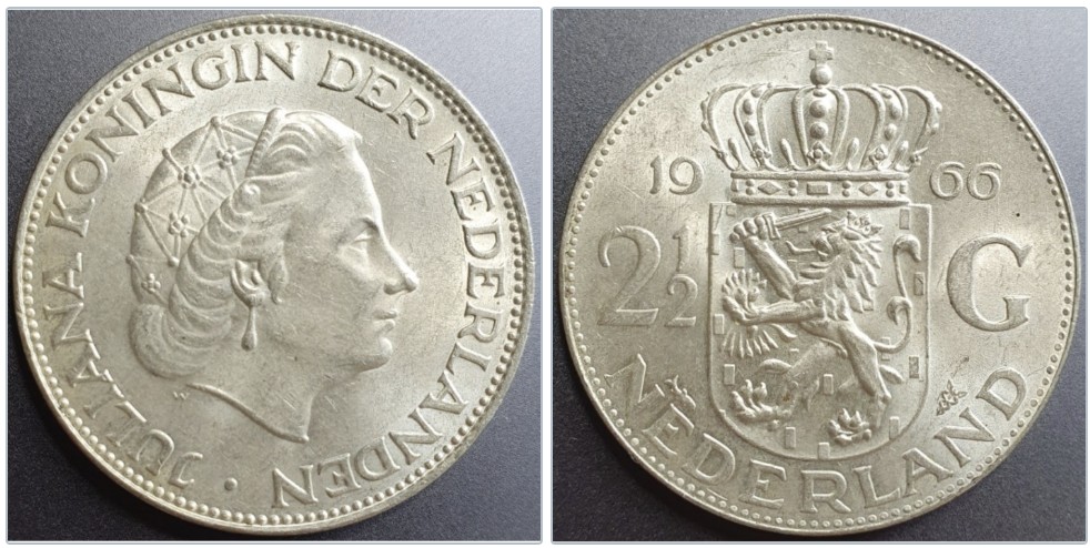  Niederlande 2½ Gulden, 1966   