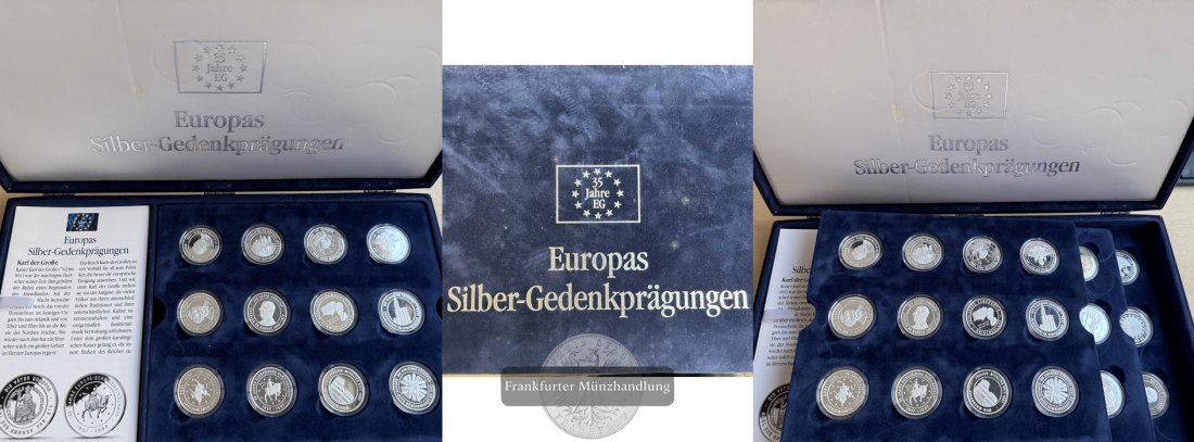  Europas Silber-Gedenkprägungen 35 Jahre EG FM-Frankfurt Feinsilber: 525g   