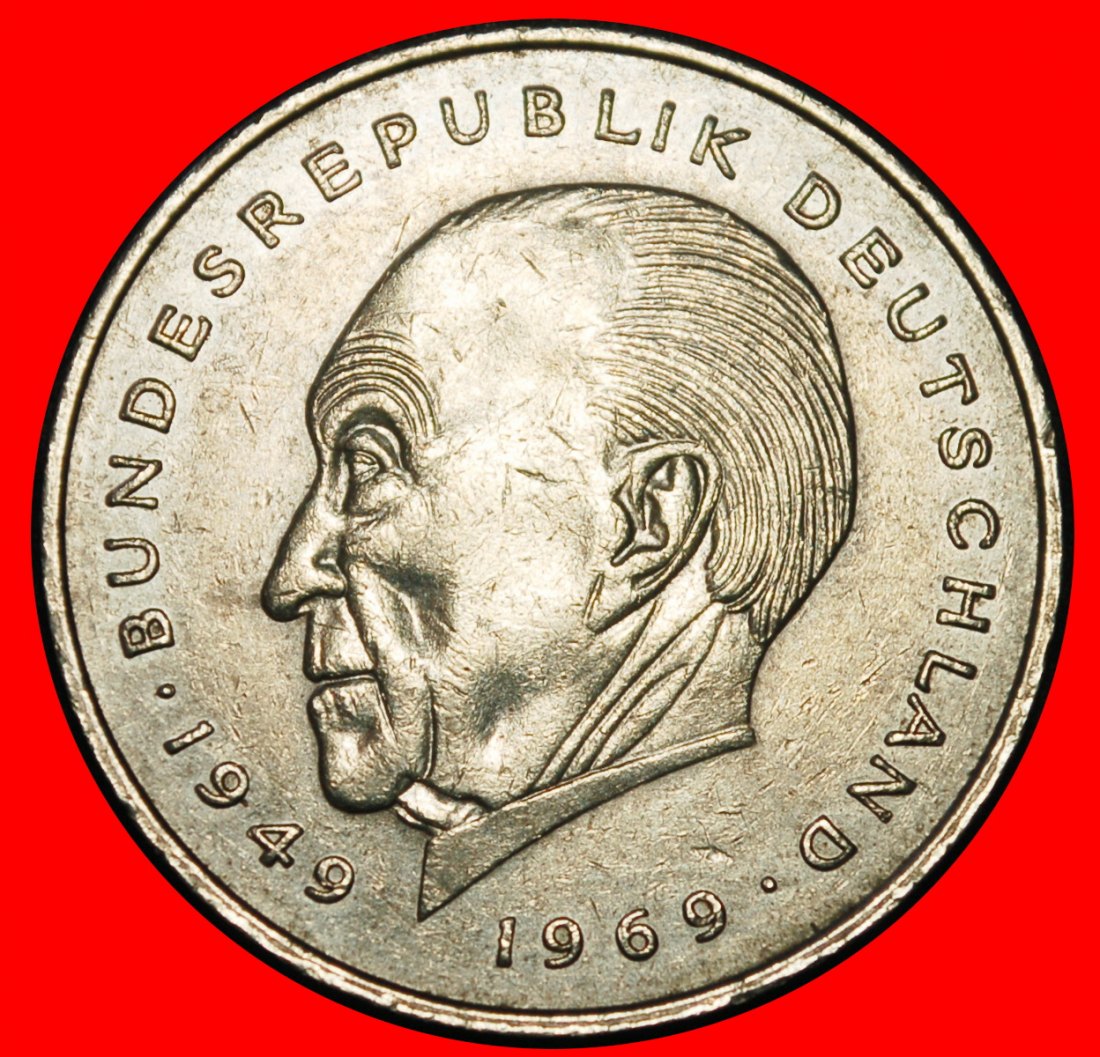 Ⰶ ADENAUER (1876-1967): DEUTSCHLAND ★ 2 MARK 1981F I+B+r2! BADEN-WÜRTTEMBERG!★OHNE VORBEHALT!