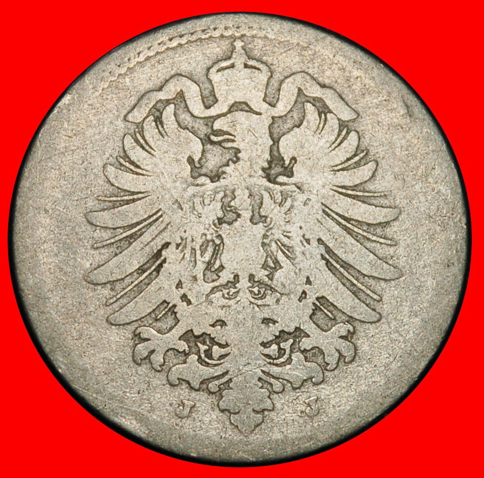  Ⰶ EAGLE (1873-1889): GERMANY ★ 10 PFENNIGS 1876J HAMBURG! WILLIAM I 1871-1888★LOW START★ NO RESERVE!   