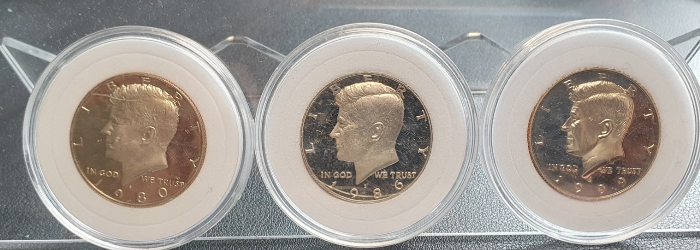  USA 3 x Half Dollar Kennedy Proof-Like   