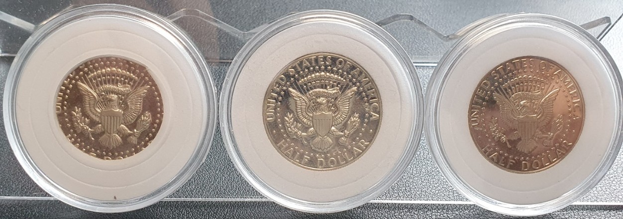  USA 3 x Half Dollar Kennedy Proof-Like   