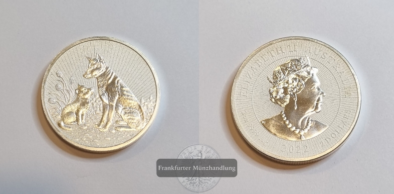  Australien 2 Dollars 2022 Dingo FM-Frankfurt Feinsilber: 62,14g   