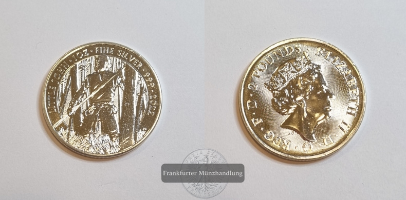  Großbritannien 2 Pounds 2022 Little John FM-Frankfurt Feinsilber: 31,1g   