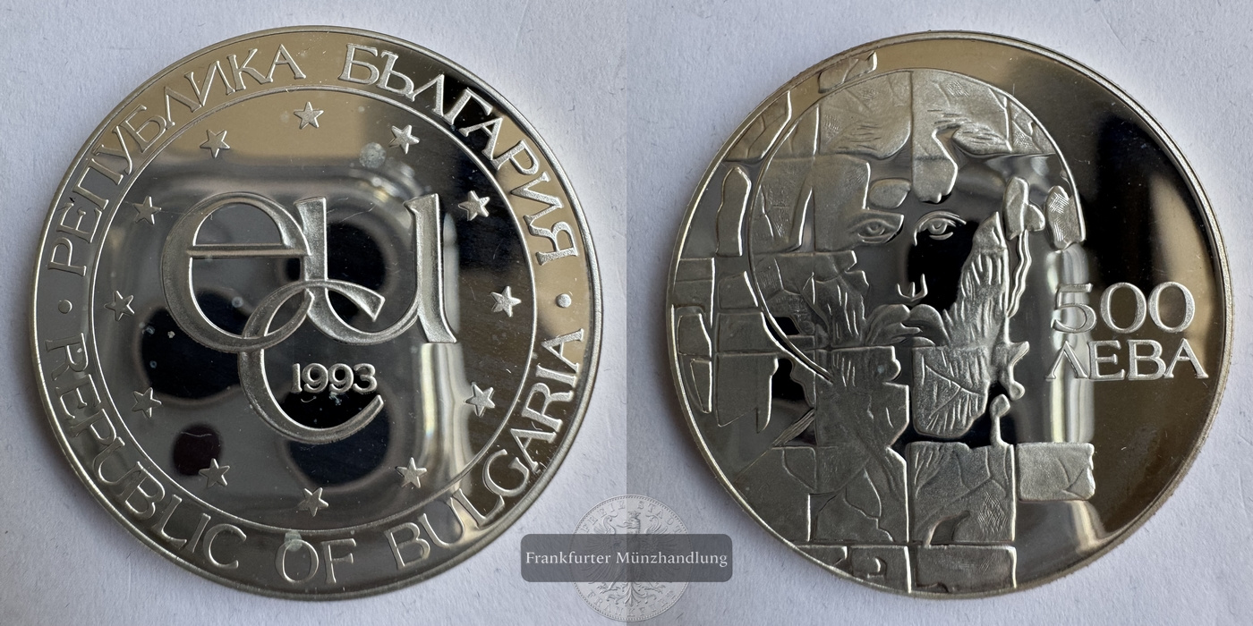  Bulgarien 500 Leva (European Community - St. Theodor Stratilat) 1993 FM-Frankfurt Feinsilber: 31,1g   