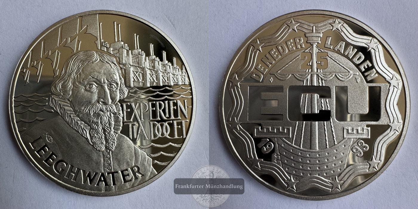  Niederlande 25 ECU Beatrix (Jan A. Leeghwater) 1993 FM-Frankfurt Feinsilber: 23,125g   