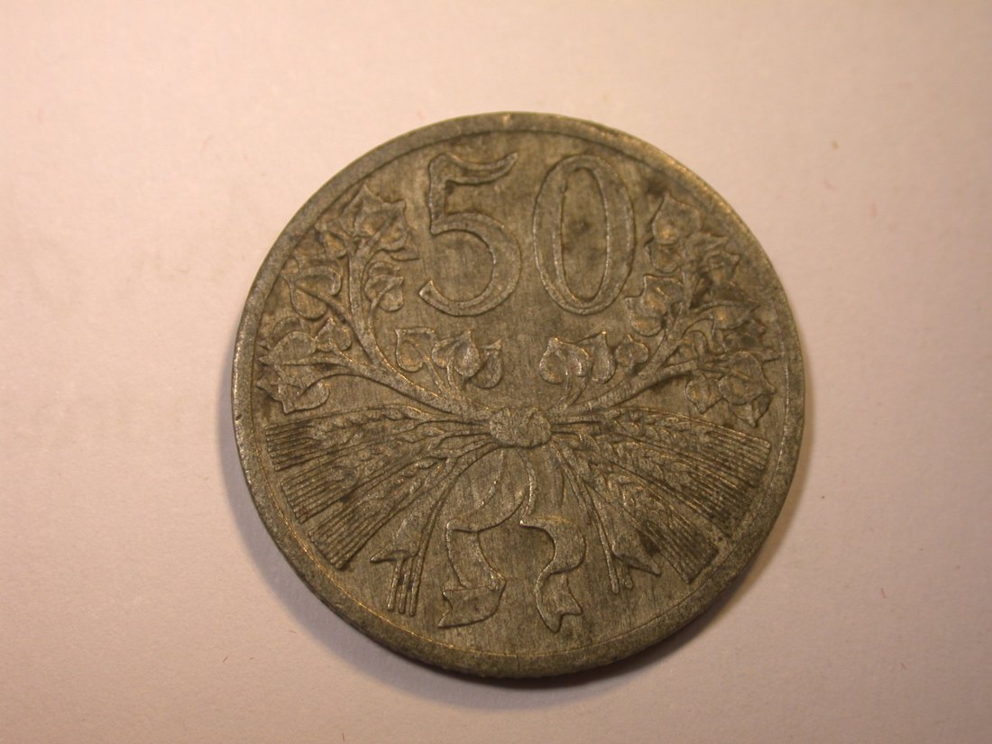  J24  Böhmen und Mähren  50 Heller in ss/ss+    Originalbilder   