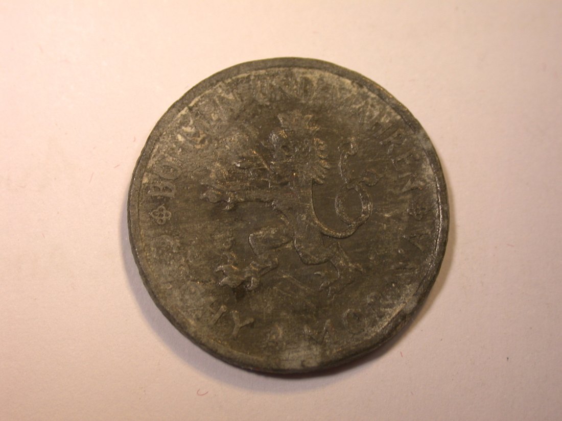  J24  Böhmen und Mähren  1 Krone 1944 in ss/ss+   Originalbilder   