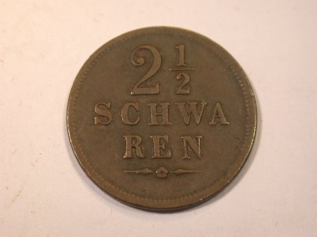  J24  Bremen  2 1/2 Schwaren 1853 in ss/ss+    Originalbilder   