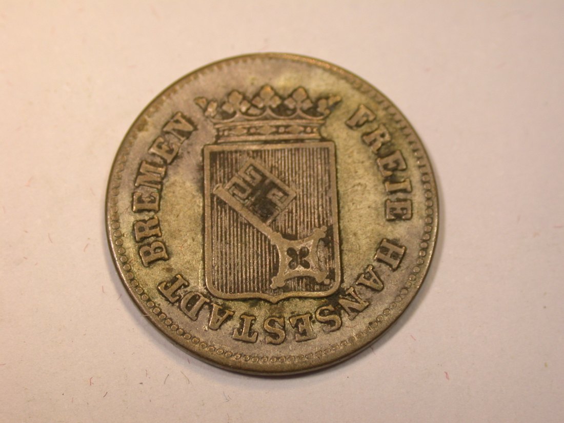  J24  Bremen  6 Groten 1857 in ss   Originalbilder   