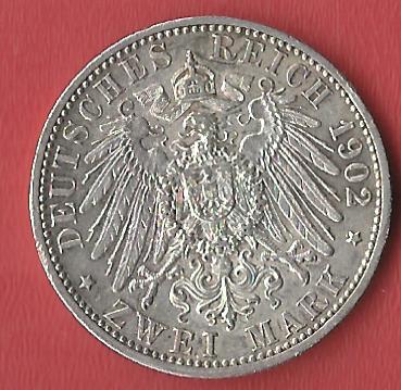  2 Mark Baden 1902 Koblenzer Muenzen Studio Münzankauf Koblenz Frank Maurer AL177   