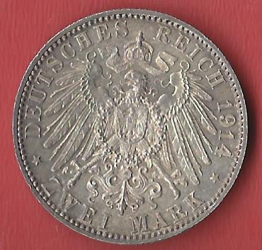 2 Mark Bayern 1914 Koblenzer Muenzen Studio Münzankauf Koblenz Frank Maurer AL179   