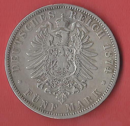  5 Mark Preussen 1874 A Koblenzer Muenzen Studio Münzankauf Koblenz Frank Maurer AL180   