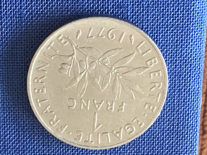 Münze Umlaufmünze Frankreich 1 Franc 1977