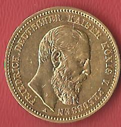 10 Mark Friedrich III 1888 Gold Koblenzer Muenzen Studio Münzankauf Koblenz Frank Maurer AL186   