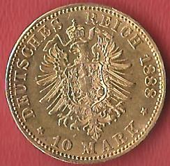  10 Mark Friedrich III 1888 Gold Koblenzer Muenzen Studio Münzankauf Koblenz Frank Maurer AL186   