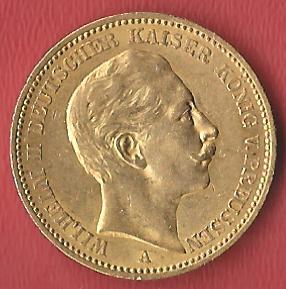  20 Mark Wilhelm II 1889 vz Gold Koblenzer Muenzen Studio Münzankauf Koblenz Frank Maurer AL188   