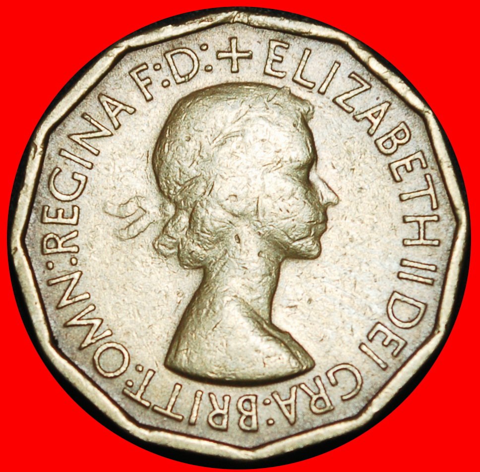  Ⰶ PORTCULLIS: GREAT BRITAIN ★ 3 PENCE 1953! ELIZABETH II (1953-2022)★LOW START★NO RESERVE!   