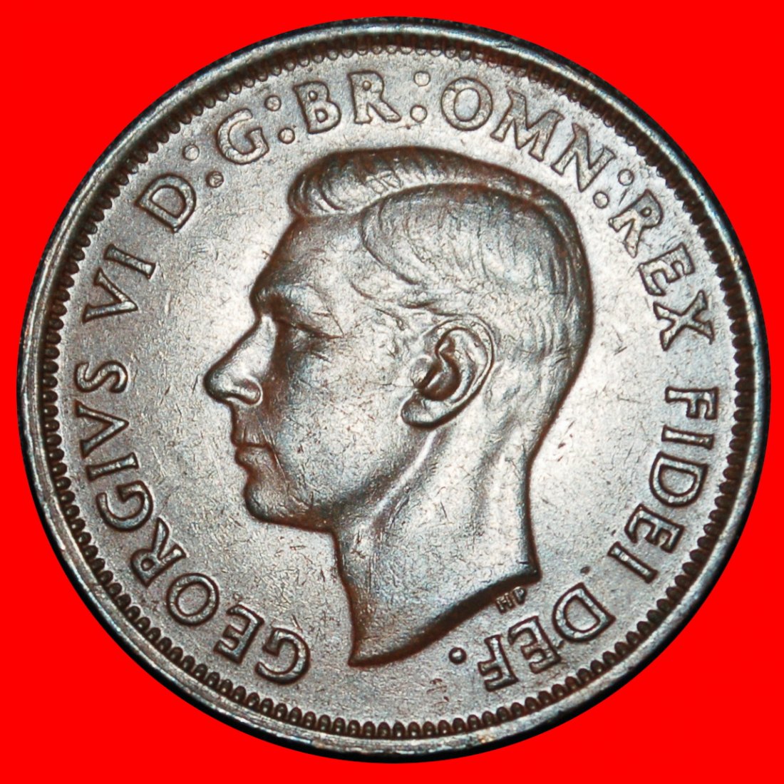  Ⰶ GEORG VI. (1937-1952): AUSTRALIEN ★ 1/2 PENNY 1949 OHNE INDIEN! KÄNGURU RECHT! ★OHNE VORBEHALT!   