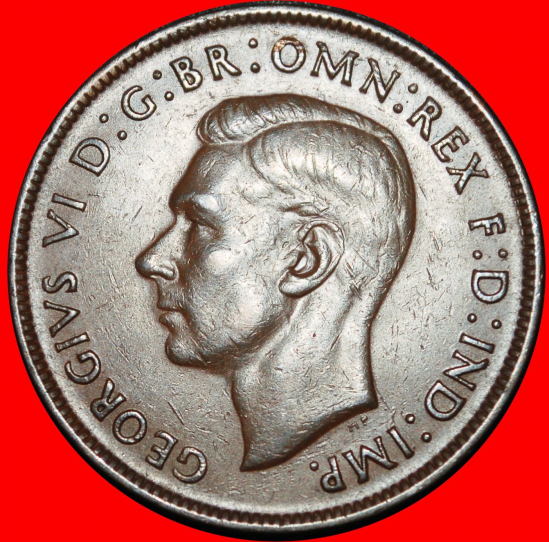  Ⰶ GEORG VI. (1937-1952): AUSTRALIEN★ 1 PENNY 1939 KRIEGSZEIT (1939-1945)! MIT INDIEN★OHNE VORBEHALT!   