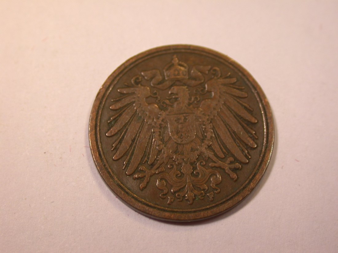  J05  KR  1 Pfennig  1897 F in ss   Originalbilder   