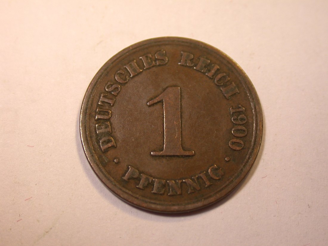 J05 KR 1 Pfennig 1900 D in ss Originalbilder