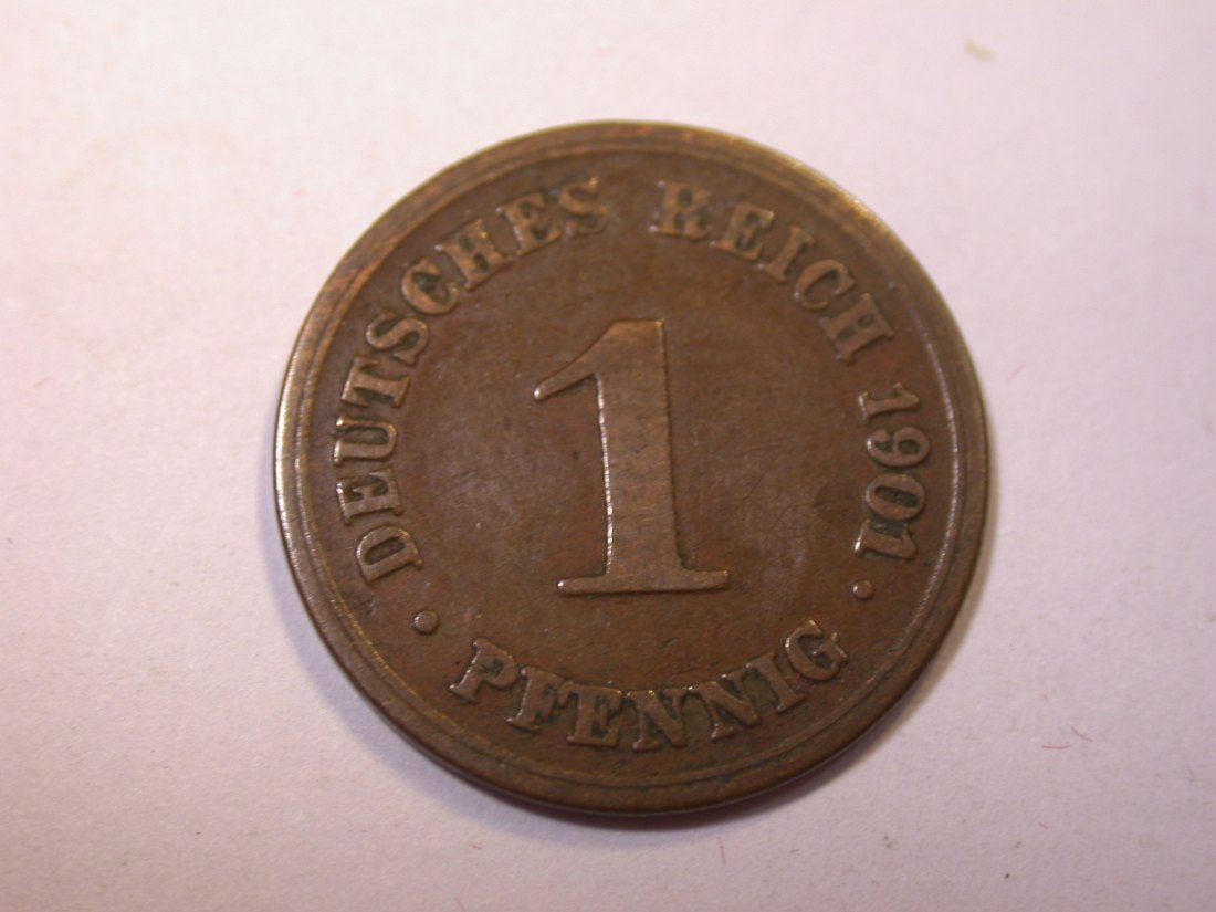  J05  KR  1 Pfennig  1901 D in ss    Originalbilder   