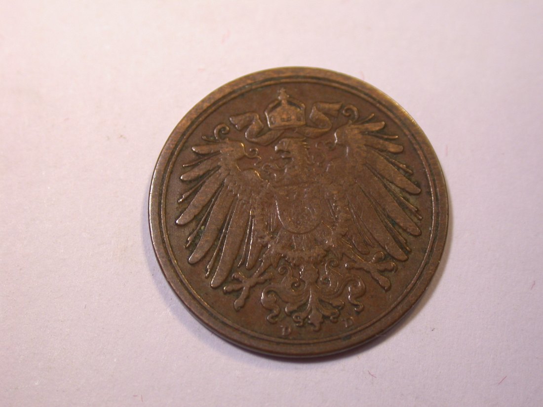  J05  KR  1 Pfennig  1901 D in ss    Originalbilder   
