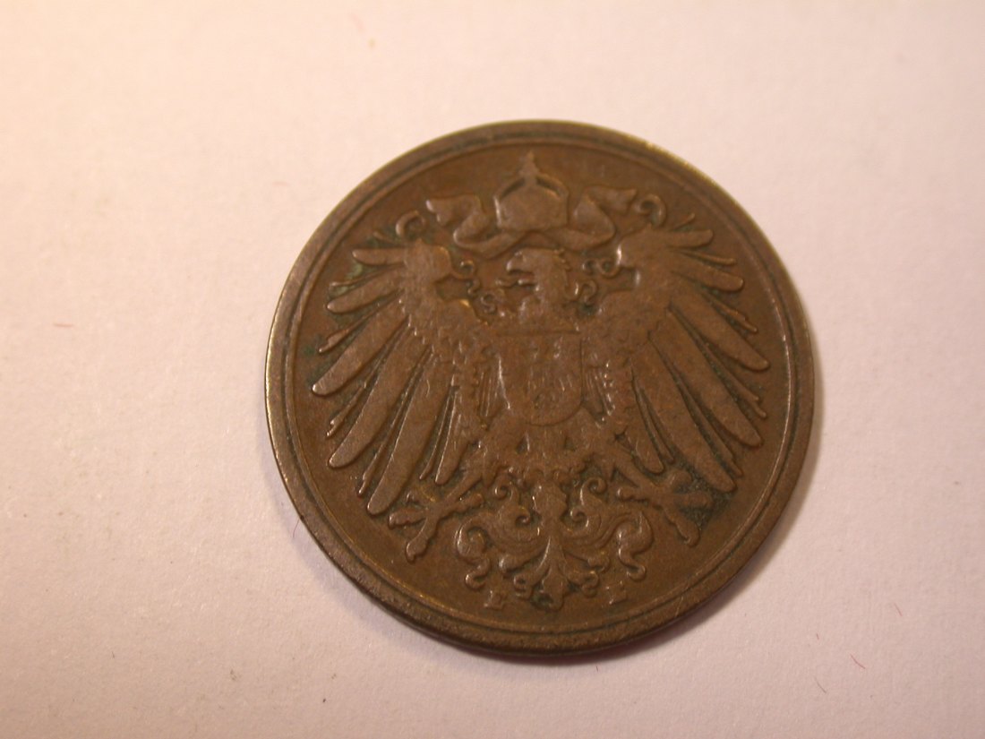  J05  KR  1 Pfennig  1901 E in f.ss    Originalbilder   