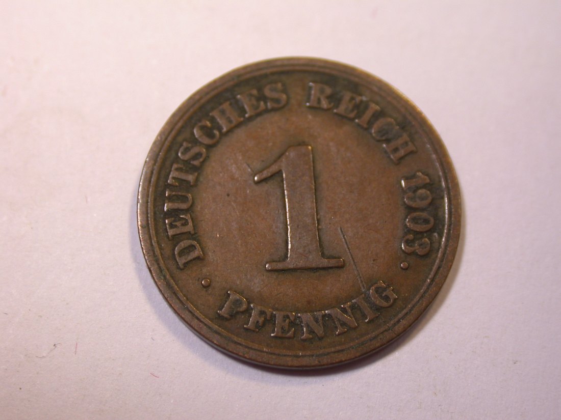  J05  KR  1 Pfennig  1903 G in ss    Originalbilder   