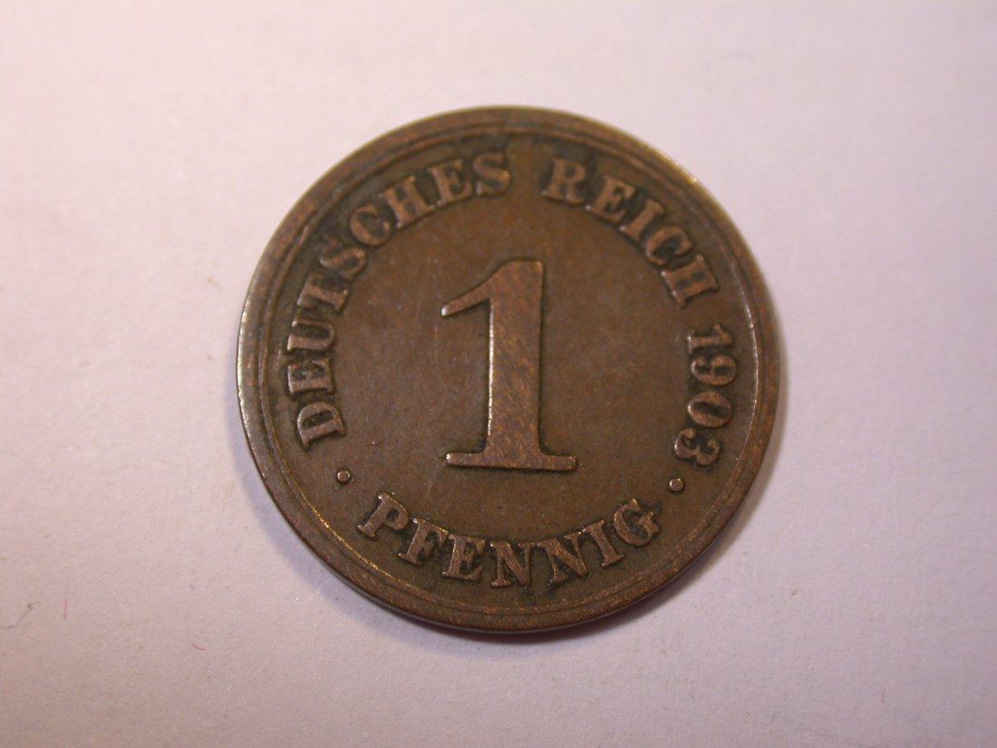  J05  KR  1 Pfennig  1903 D in ss    Originalbilder   
