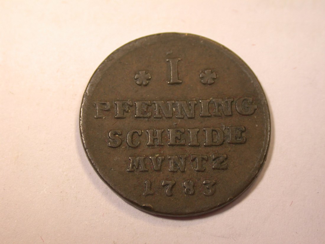  J05  Braunschweig-Wolfenbüttel  1 Pfennig 1783 in ss   Originalbilder   