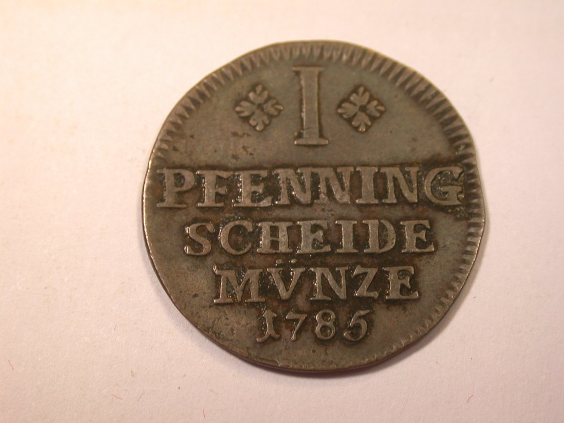  J05  Braunschweig-Wolfenbüttel  1 Pfennig 1785 in ss+   Originalbilder   