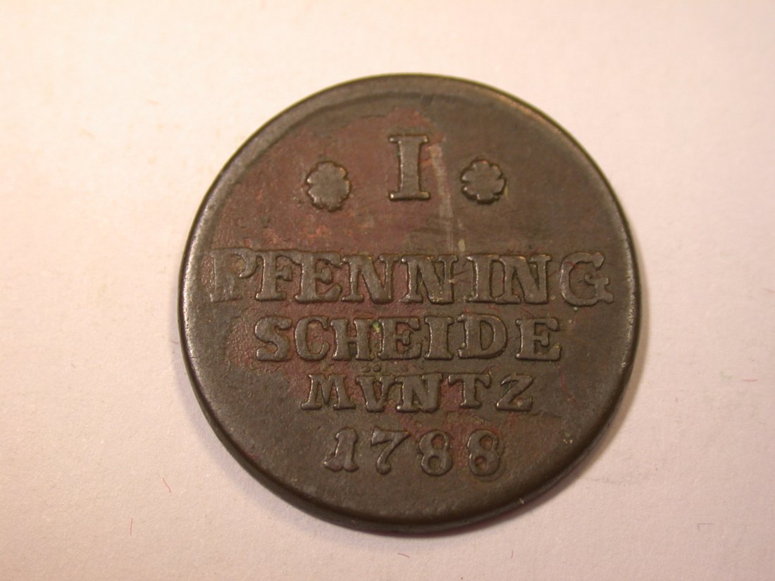  J05  Braunschweig-Wolfenbüttel  1 Pfennig 1788 C in ss    Originalbilder   