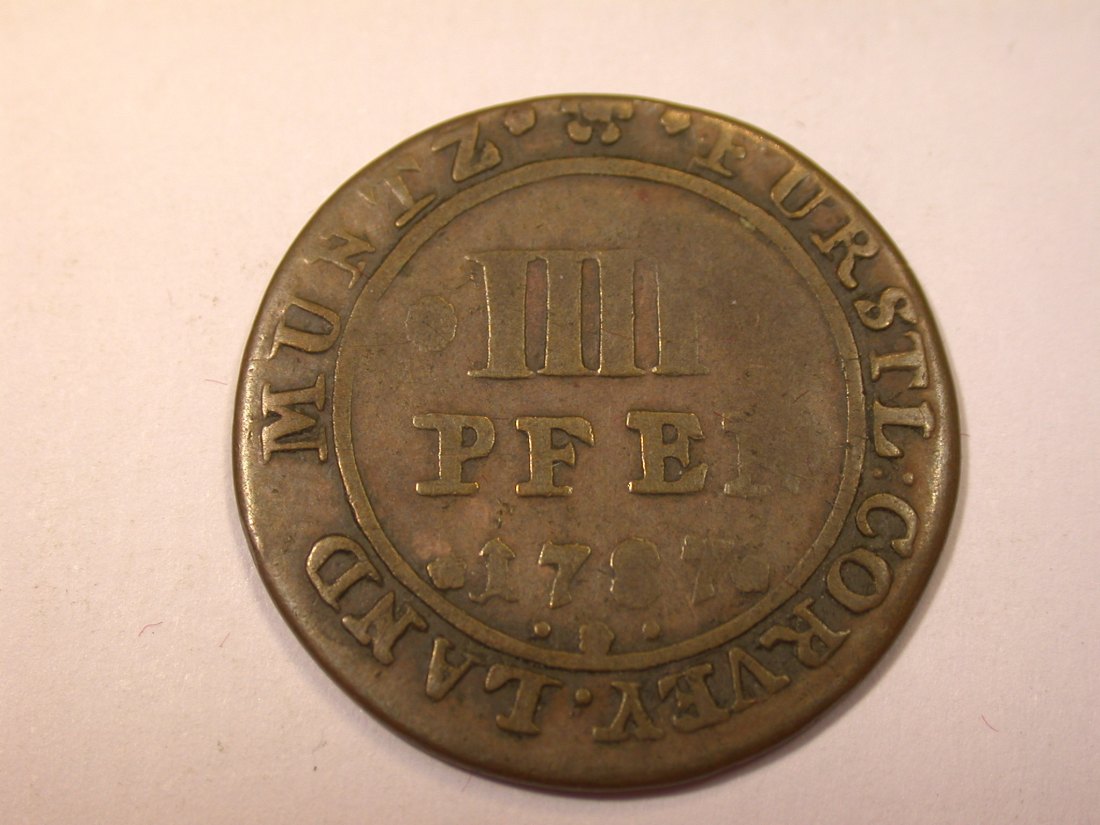  J05  Corvey  4 Pfennig 1787 in f.ss    Originalbilder   