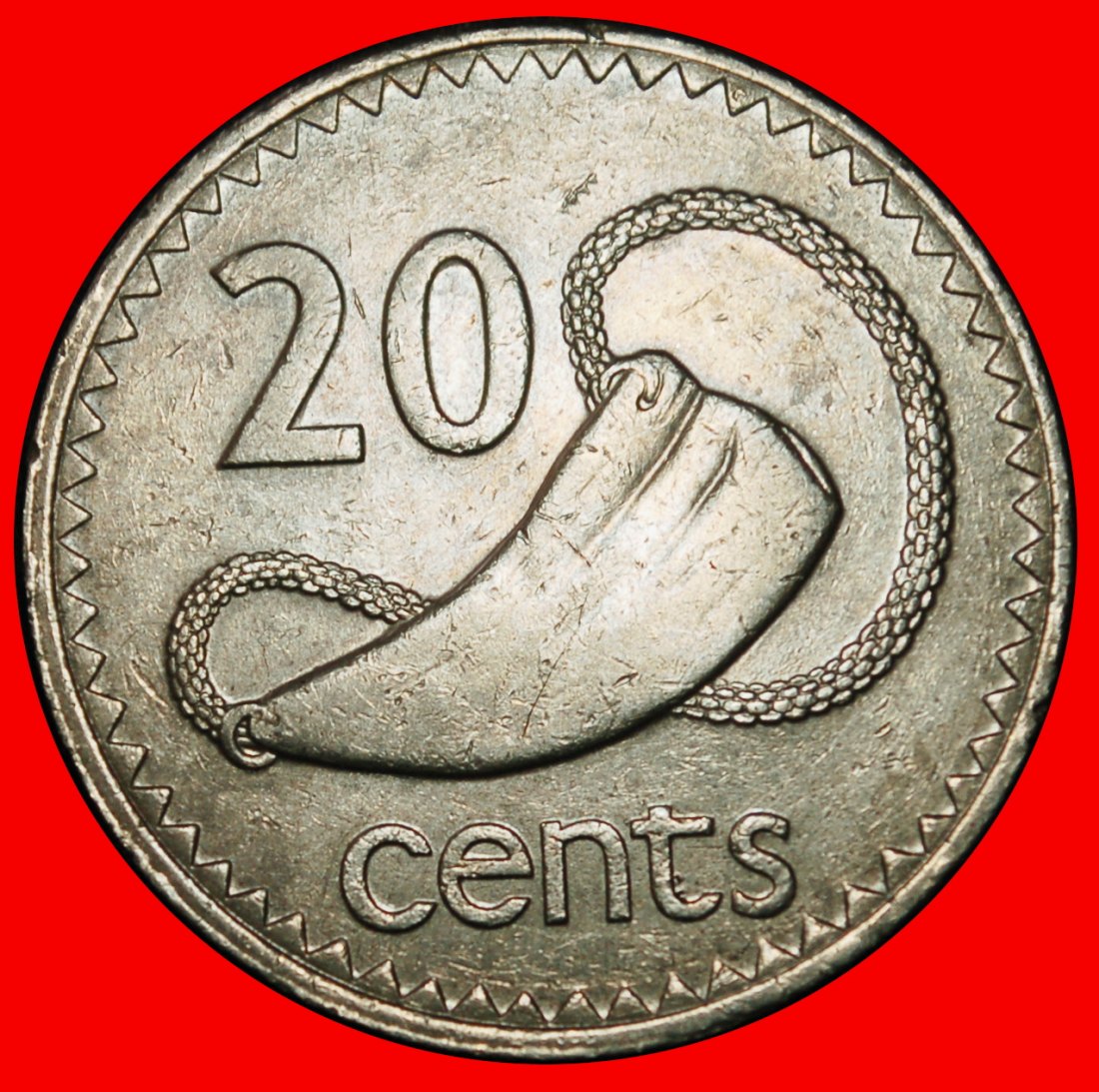 Ⰶ CACHALOT TOOTH 1969-1987:FIJI★20 CENTS 1985 UNCOMMON! ELIZABETH II 1953-2022★LOW START★NO RESERVE!