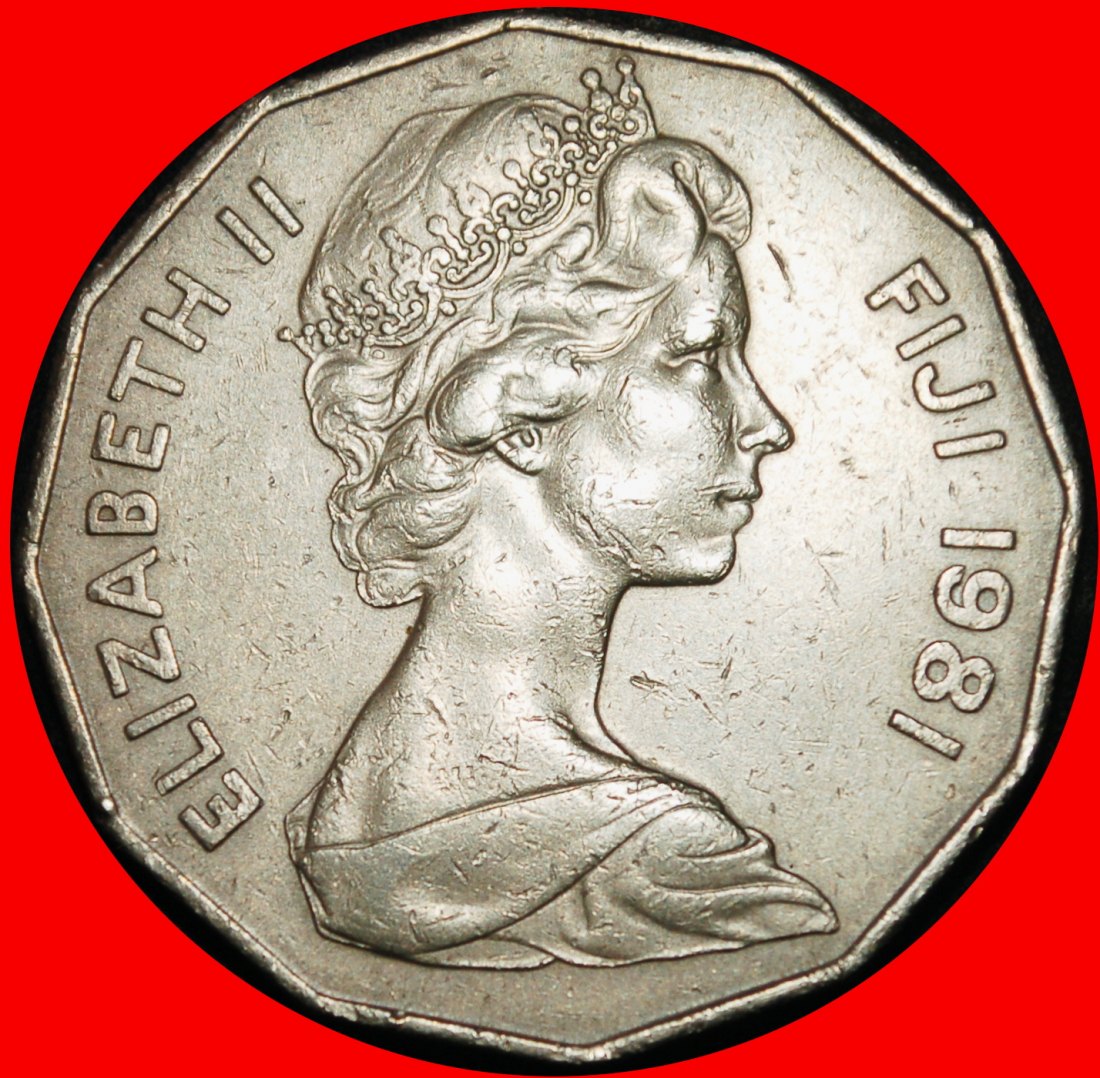  Ⰶ AUSTRALIEN (1975-1987): FIJI ★ 50 CENT 1981 SCHIFF ELISABETH II. (1953-2022)! ★OHNE VORBEHALT!   