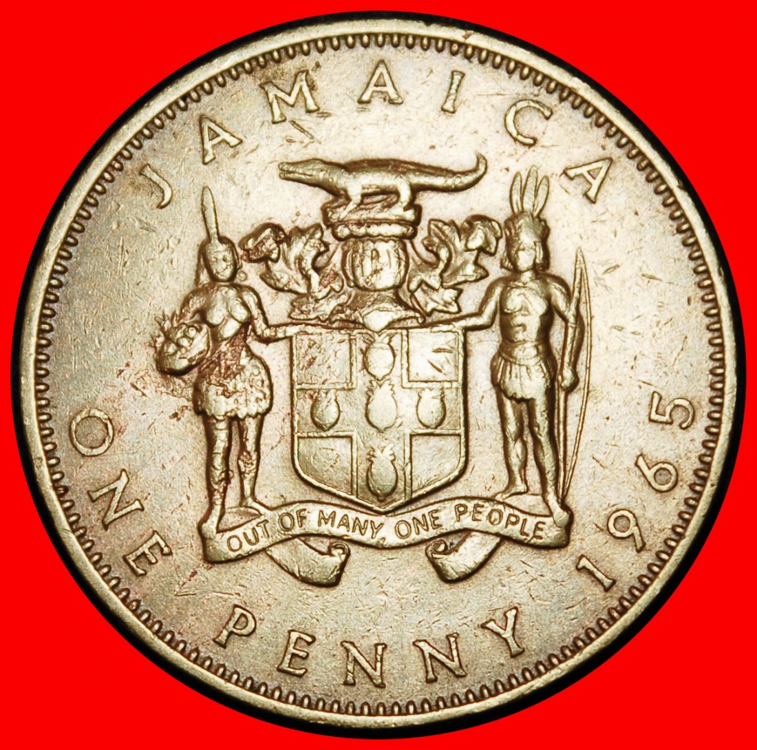 ⰆGREAT BRITAIN 1964-1967:JAMAICA★1 PENNY 1965★ELIZABETH II 1953-2022 CROCODILE★LOW START★NO RESERVE!