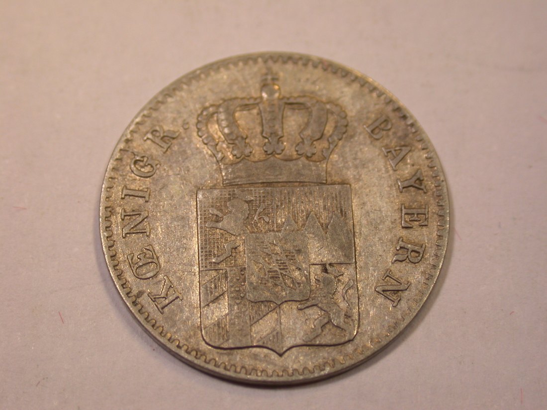  J06 Bayern  3 Kreuzer 1855 in ss+   Originalbilder   