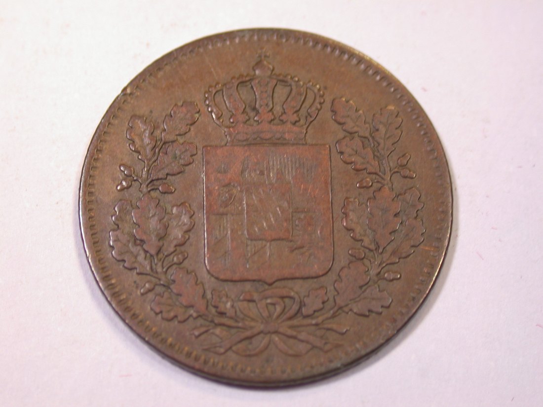  J06 Bayern  1/2 Kreuzer 1851 in ss    Originalbilder   