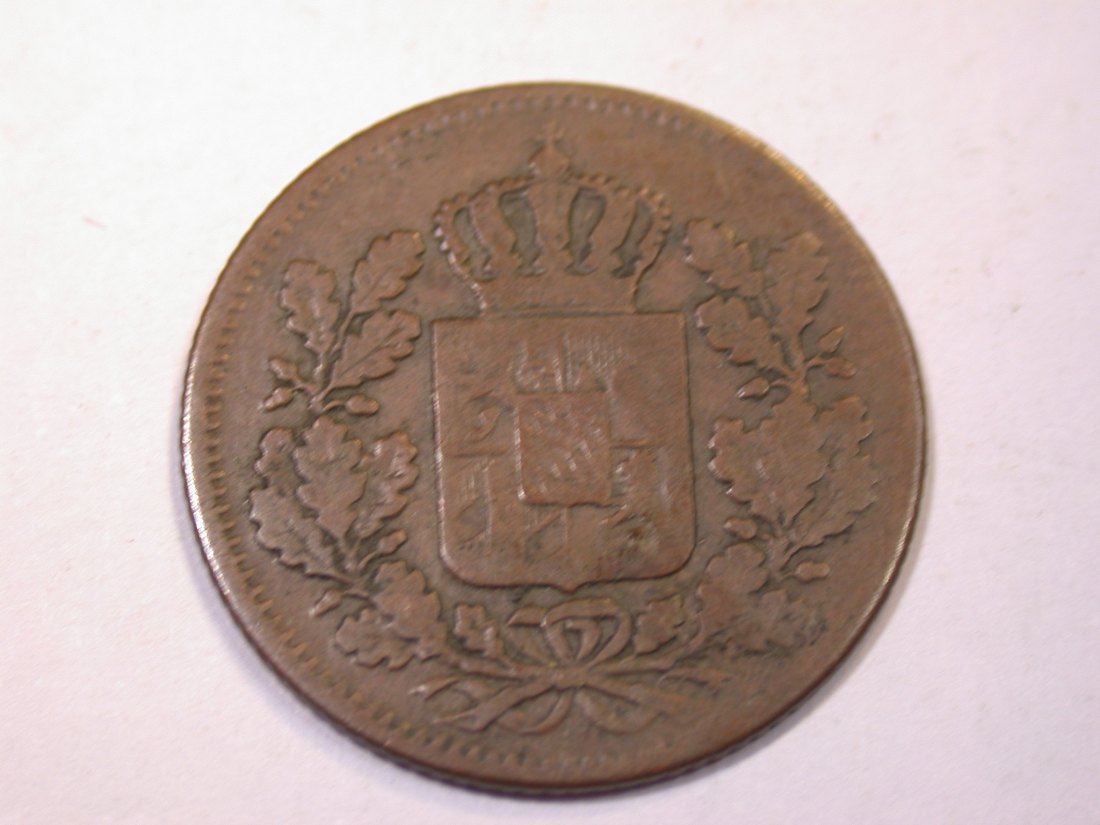  J06 Bayern  1/2 Kreuzer 1854 in ss    Originalbilder   
