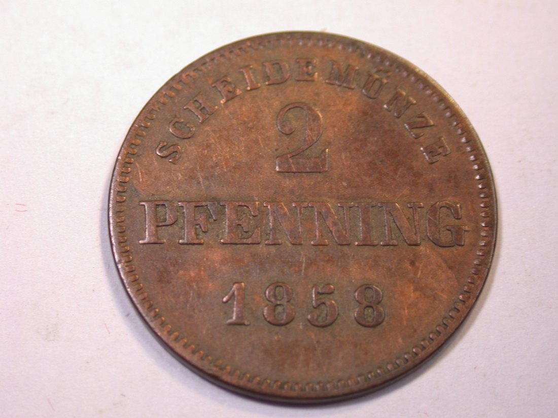  J06 Bayern  2 Pfennig 1858 in ss    Originalbilder   