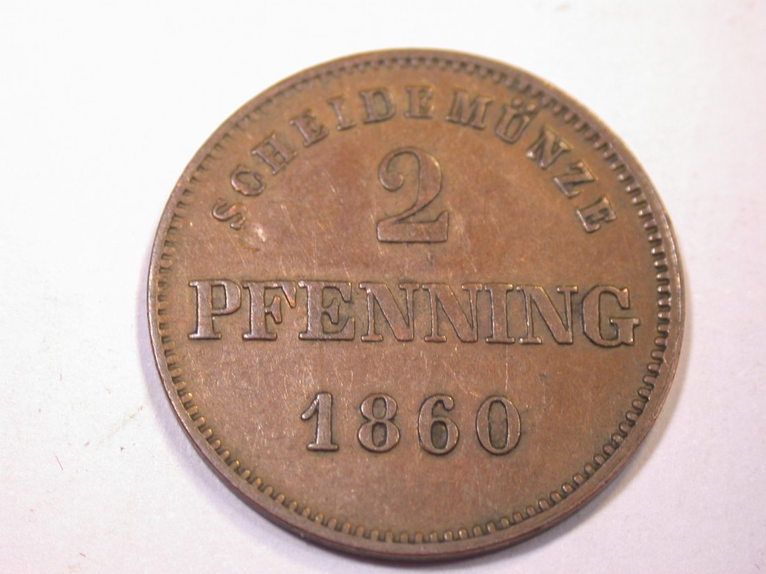  J06 Bayern  2 Pfennig 1860 in ss+    Originalbilder   