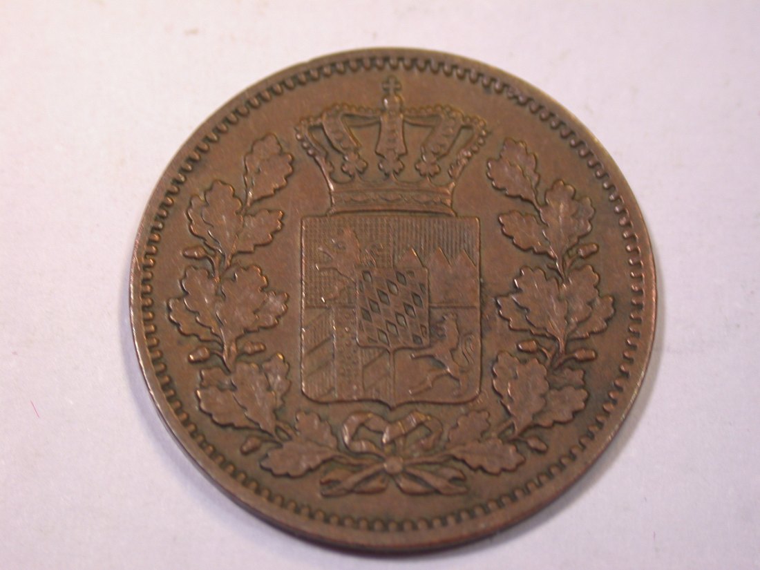 J06 Bayern  2 Pfennig 1860 in ss+    Originalbilder   