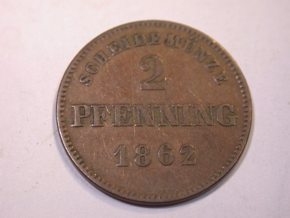  J06 Bayern  2 Pfennig 1862 in ss   Originalbilder   