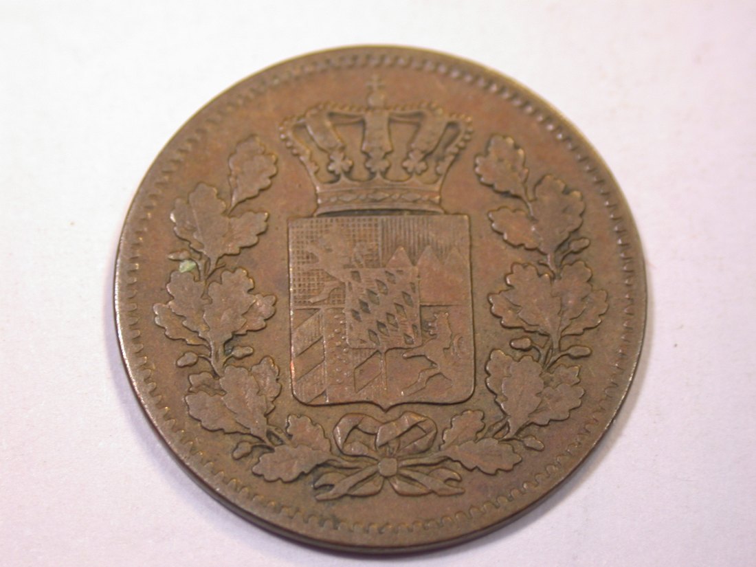  J06 Bayern  2 Pfennig 1862 in ss   Originalbilder   