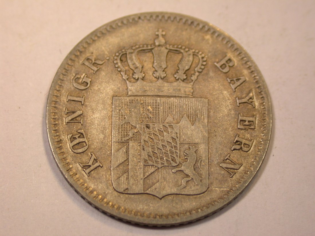  J06 Bayern  6 Kreuzer 1854 in ss/ss+   Originalbilder   